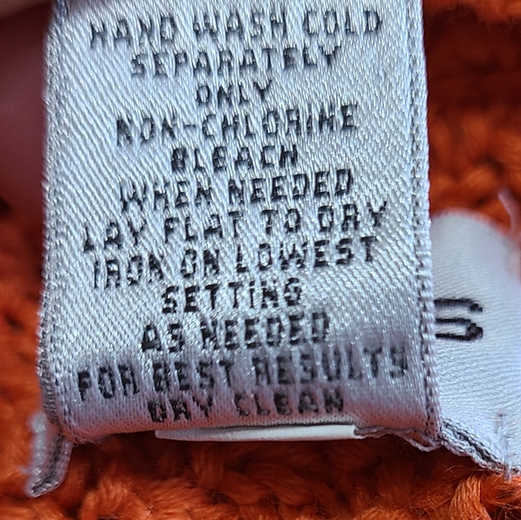 (1346) Chico's Woman's Long Sleeve Open Front Sweater, Size: 2 Color: Orange - Picture 10 of 16